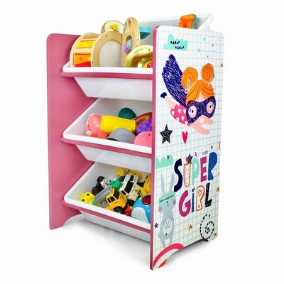 3-Tier Toy Storage Rack Multicolour