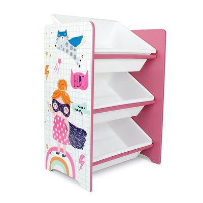 3-Tier Toy Storage Rack Multicolour