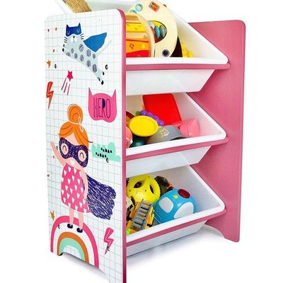 3-Tier Toy Storage Rack Multicolour