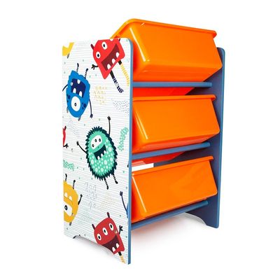 Home Canvas 3-Tier Toy Storage Rack Multicolour