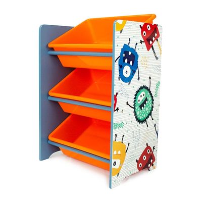 Home Canvas 3-Tier Toy Storage Rack Multicolour