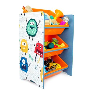 Home Canvas 3-Tier Toy Storage Rack Multicolour