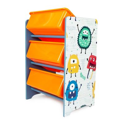 Home Canvas 3-Tier Toy Storage Rack Multicolour