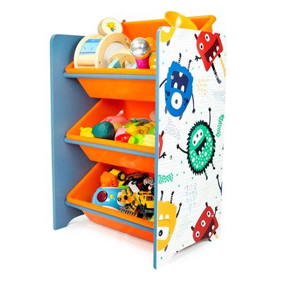 Home Canvas 3-Tier Toy Storage Rack Multicolour