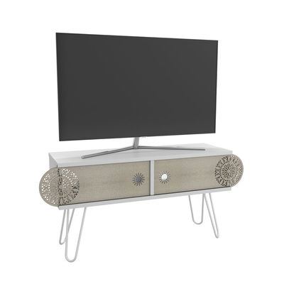 Contemporary TV Stand For Living Room White 106 x 48 x 30cm