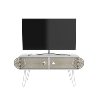 Contemporary TV Stand For Living Room White 106 x 48 x 30cm