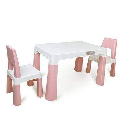 Multi Functional Early Learning Study Table Chair Set White/Pink