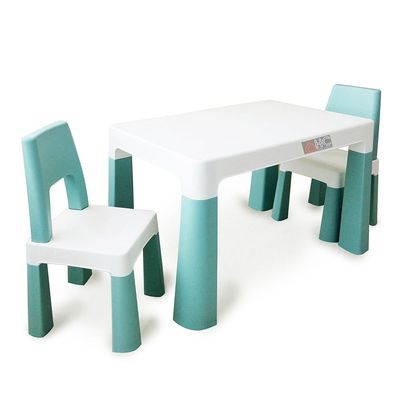Multi Functional Early Learning Study Table Chair Set White/Teal