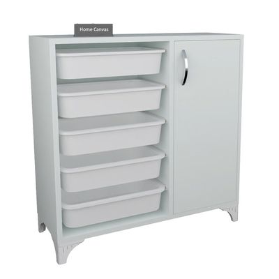 Home Canvas 5-Baskets Multifunctional Cabinet White 77x78.5x30cm