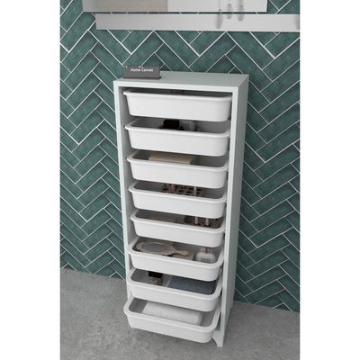 Home Canvas 8 Compartment Multi-Purpose Cabinet White 45x116.5x30cm