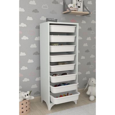 Home Canvas 8 Compartment Multi-Purpose Cabinet White 45x116.5x30cm