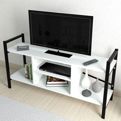 Home Canvas Gila Tv Stand White/Black 120x61x35cm