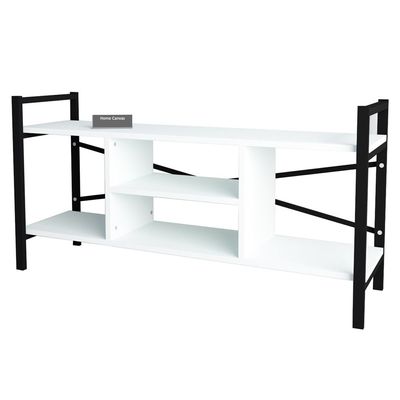 Home Canvas Gila Tv Stand White/Black 120x61x35cm