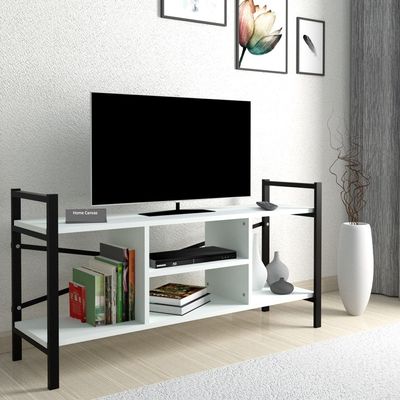 Home Canvas Gila Tv Stand White/Black 120x61x35cm