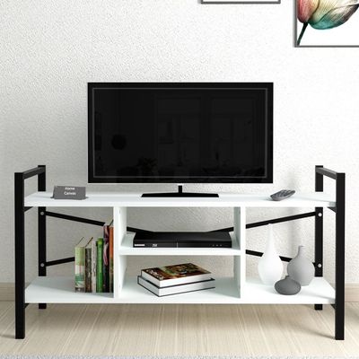 Home Canvas Gila Tv Stand White/Black 120x61x35cm