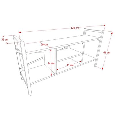 Home Canvas Gila Tv Stand White/Black 120x61x35cm