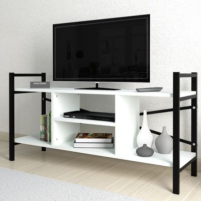 Home Canvas Gila Tv Stand White/Black 120x61x35cm