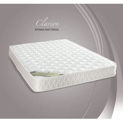 Clarion Bonnel Spring Mattress For Beds, Medium Firm, Jacquard Quilted Fabric Made In Uae