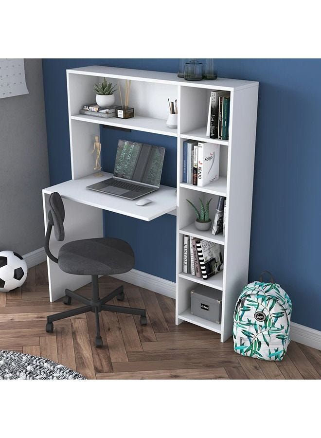 Computer table shop with bookshelves