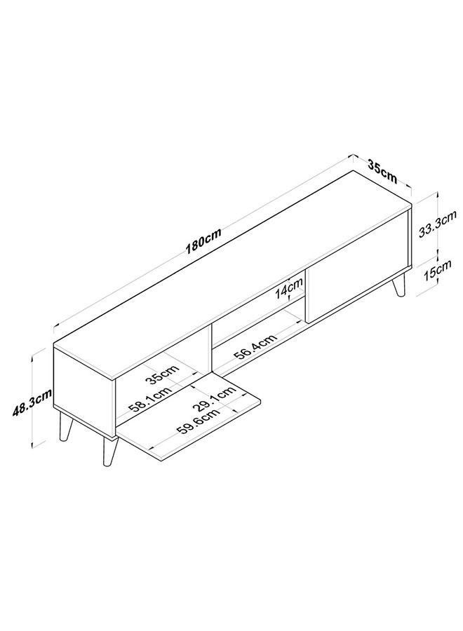 Tv Unit Modern Free Standing Tv Stand 180 Cm White