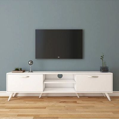 Tv Unit Modern Free Standing Tv Stand 180 Cm - White