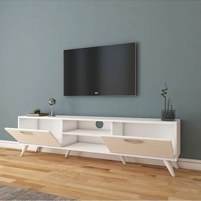 Tv Unit Modern Free Standing Tv Stand 180 Cm - White