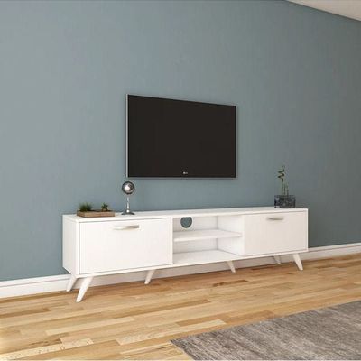 Tv Unit Modern Free Standing Tv Stand 180 Cm - White