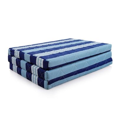 Folding Foam Mattress With Storage Bag Carry Case For Tri Fold Guest Bed Mattress, Camping Cot Or Floor Mat Twin In Blue