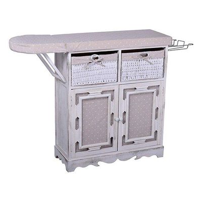 Solid Wood Iron Board With Storage White 115x85x30centimeter