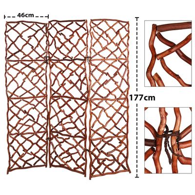 Flexible Panel Folding Room Divider Brown