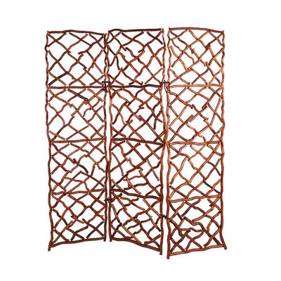 Flexible Panel Folding Room Divider Brown