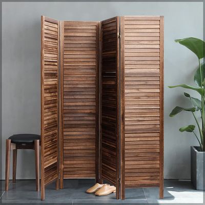 YATAI Wooden Room Dividers and Folding Privacy Screens 4 Panel Foldable Easy Movable