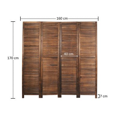 YATAI Wooden Room Dividers and Folding Privacy Screens 4 Panel Foldable Easy Movable