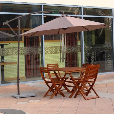 5-Piece Acacia Wood Garden Dining Set Brown Table Size:76x90cm,Chair Size: 84x52x47cmcm