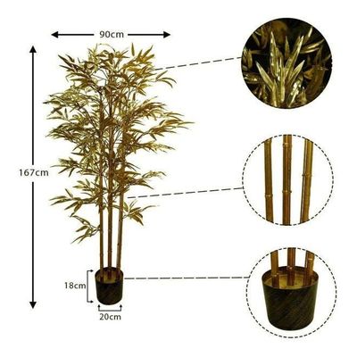 Artificial Bamboo Tree Green/Black 167x90cm