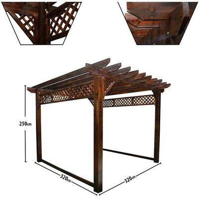 Luxury Patio Wooden Gazebo Brown 320x320x250cm