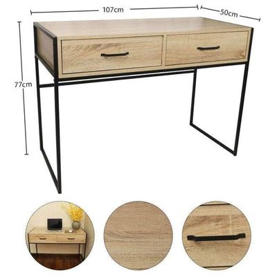 Wooden Computer Desk Brown/Black 107x77x50cm