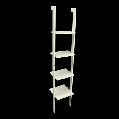 4 Tier Wooden Ladder Wall Shelf Unit White 35x163x45cm