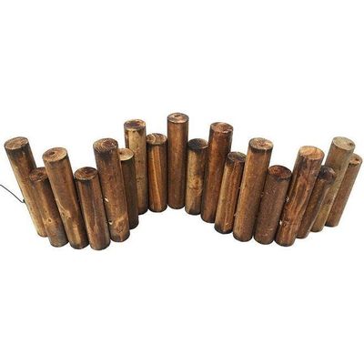 6 Pieces Garden Outdoor Lawn Stakes Edging Fence Brown 90cm