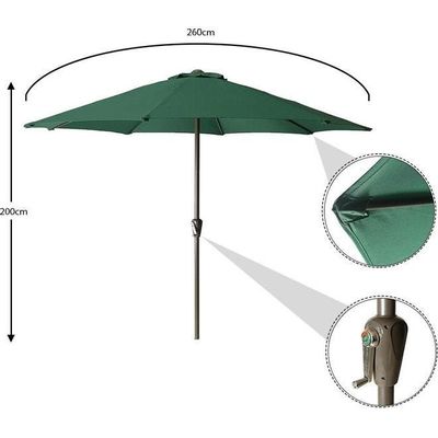 Round Outdoor Parasol Umbrella Green 200cm Round Outdoor Parasol Umbrella Green 200cm