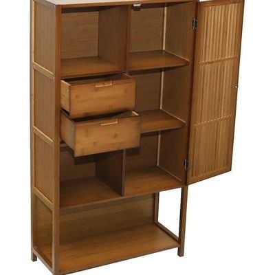 6-Tier Bookcase With 2 Drawers Brown 79x133x33cm