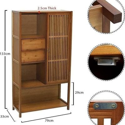 6-Tier Bookcase With 2 Drawers Brown 79x133x33cm