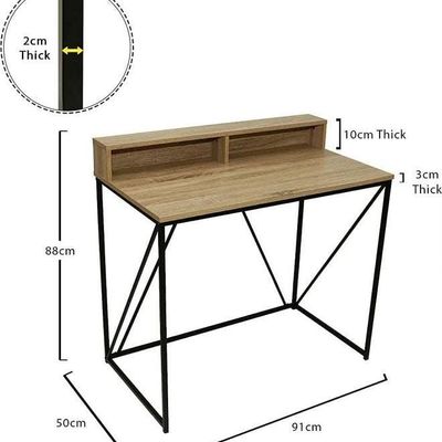 Computer Riser Desk With 2 Compartments Brown 91x88x50cm