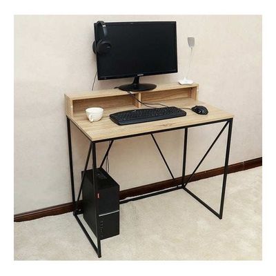 Computer Riser Desk With 2 Compartments Brown 91x88x50cm