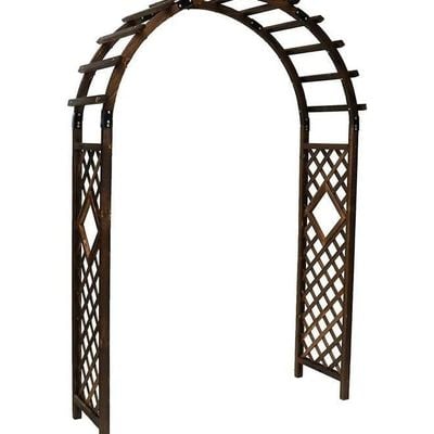 Solid Wood Gate Brown 148x230x60cm