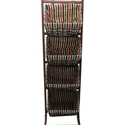 4-Tier Wood Storage Shelf Multicolour 35x125x36cm