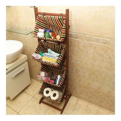 4-Tier Wood Storage Shelf Multicolour 35x125x36cm