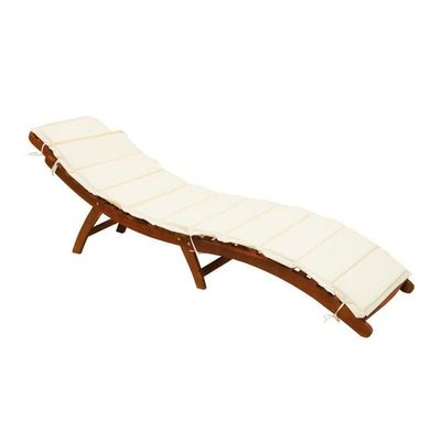 Solid Acacia Wood Sun Lounger