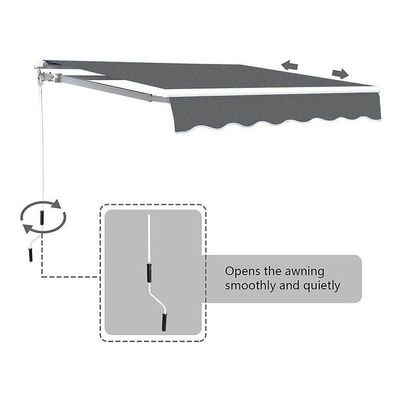 Outdoor Sun Shade Window Door Shelter Foldable Awning with Manual Crank Handle