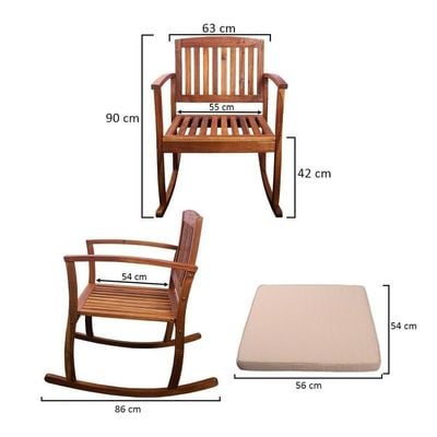 Rocking Chair with Seating Cushions